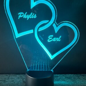 Customizable double heart led light