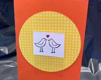 Handmade, Customizable Valentine's Day/Wedding/Anniversary/Sweetest Day Card - Birds