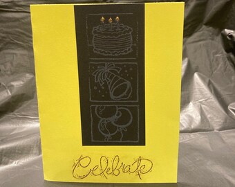 Handmade, Customizable Birthday Card - Celebrate Yellow
