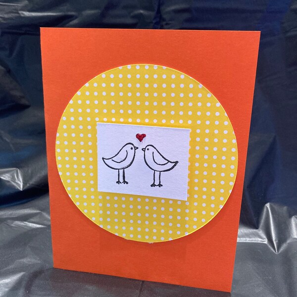 Handmade, Customizable Valentine's Day/Wedding/Anniversary/Sweetest Day Card - Birds