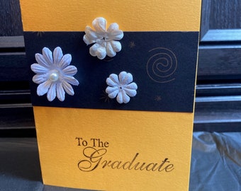 Handmade Graduation Card - Flowers