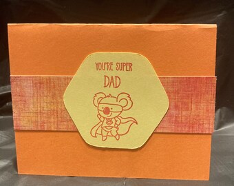 Handmade, Customizable Father's Day Card - Super Dad