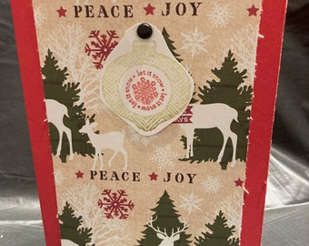 Handmade Winter/Christmas Card - Peace & Joy