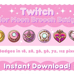 Cute Sailor Moon Twitch Badges
