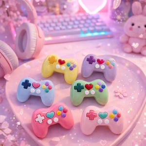 Aimants pour manette de jeu pastel kawaii – Lot de 6, décoration pour réfrigérateur
