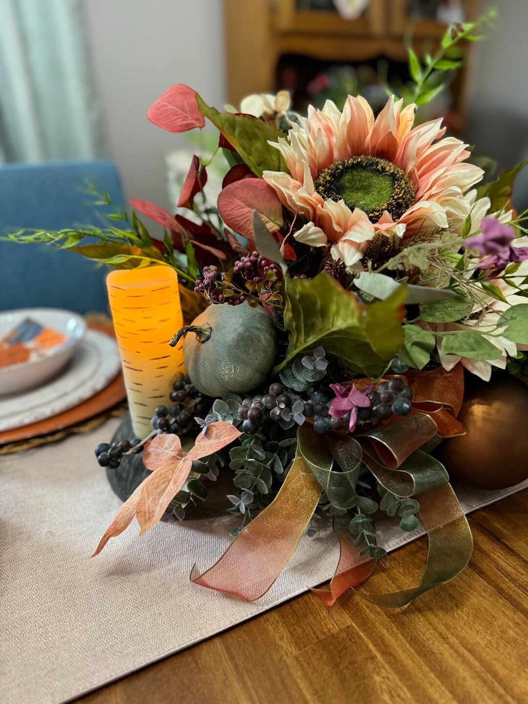 Fall Centerpiece. All Fall Colors - Etsy