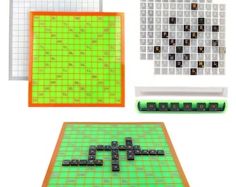Scrabble Board Game Mold With Letters | Handmade Resin Board Word Spelling Game Mold