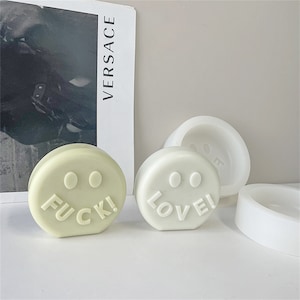Letters LOVE smileygezicht geurkaars siliconen mal | DIY handgemaakte zeepmal | Taartdecorvorm bakken