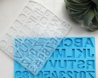 Shiny Alphabet Capital Letters and Numbers Resin Mold | Keychain Mold | Name Custom Mold
