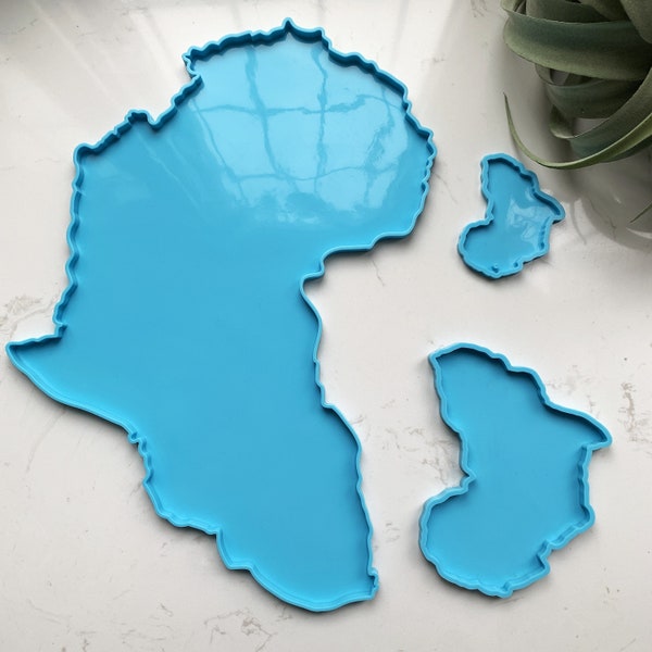 Africa Map Silicone Coaster Mold | Africa Keychain Mold | Map Tray Mold | Jewelry Pendant Mold