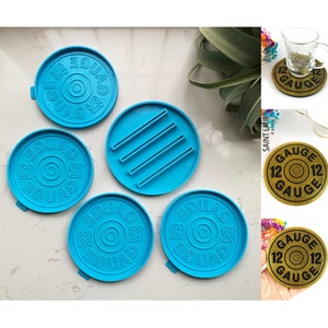 12 Gauge shotgun brass end shell mold | Coaster molds set