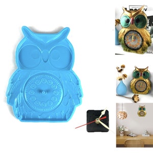 Owl wall clock silicone mold | Home decor mold | Clock movement