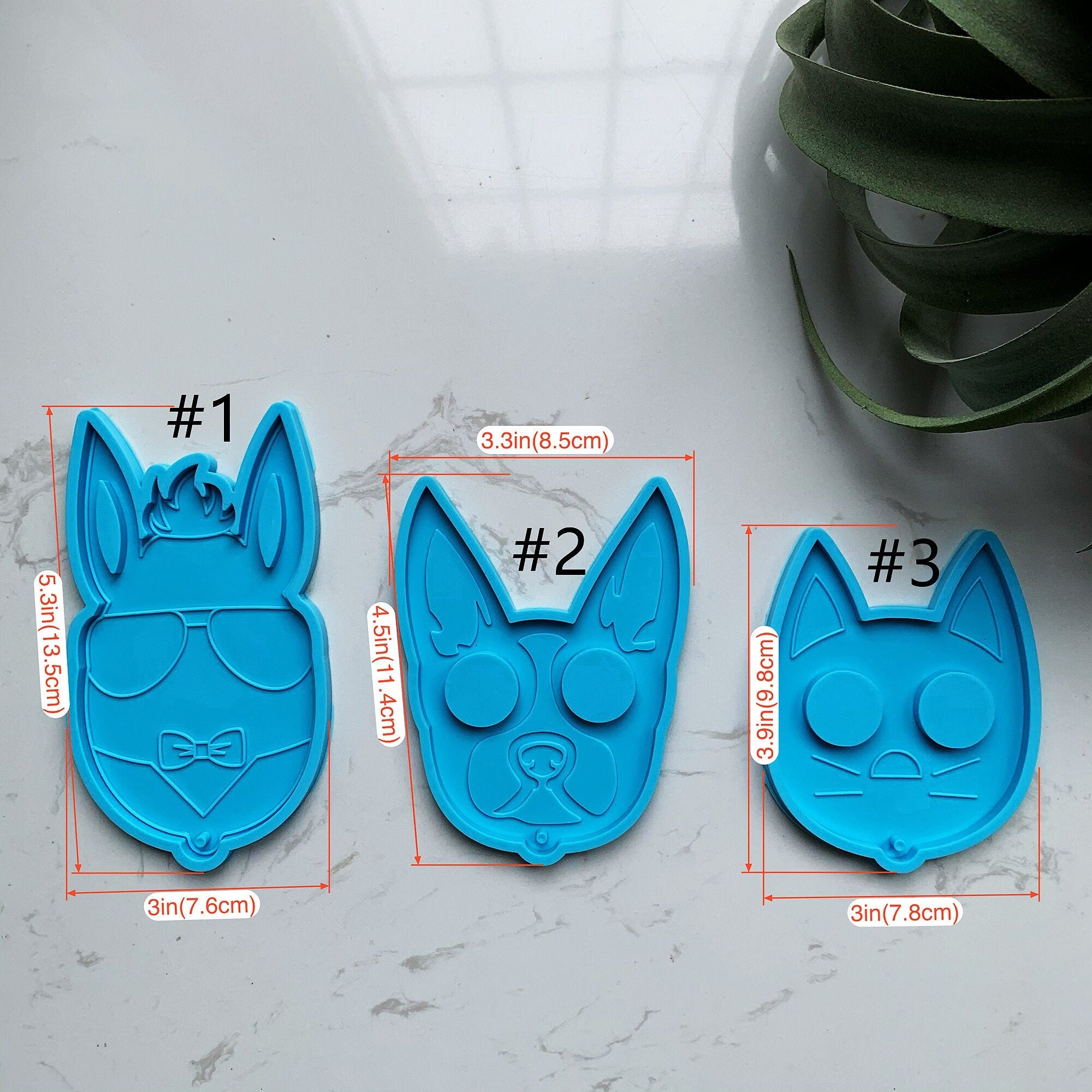 Cat and Dog Self Defense Silicone Molds Resin Keychain Mold Baking Mold 