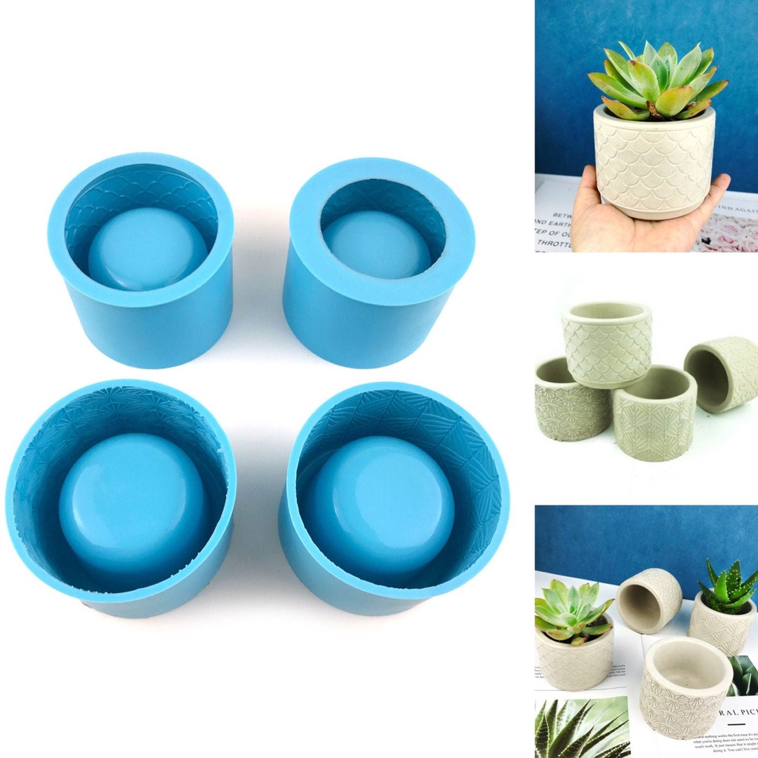 Flower Pot Mold With Geometric Patterns Pen Holder Mold Resin Concrete