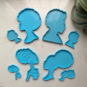 Afro silicone molds for resin | Afro coaster mold | Women keychain mold