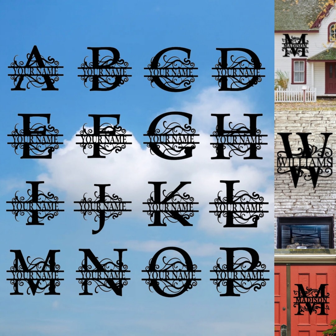 Personalized Family Name Metal Sign , Last Name Sign, Metal Monogram ...