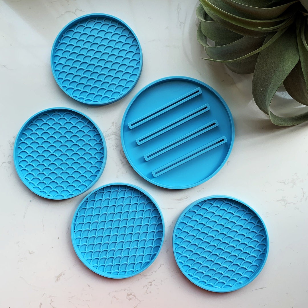 Mermaid Fish Scale Silicone Mold Set | Coaster Holder Mold Set | Decor ...