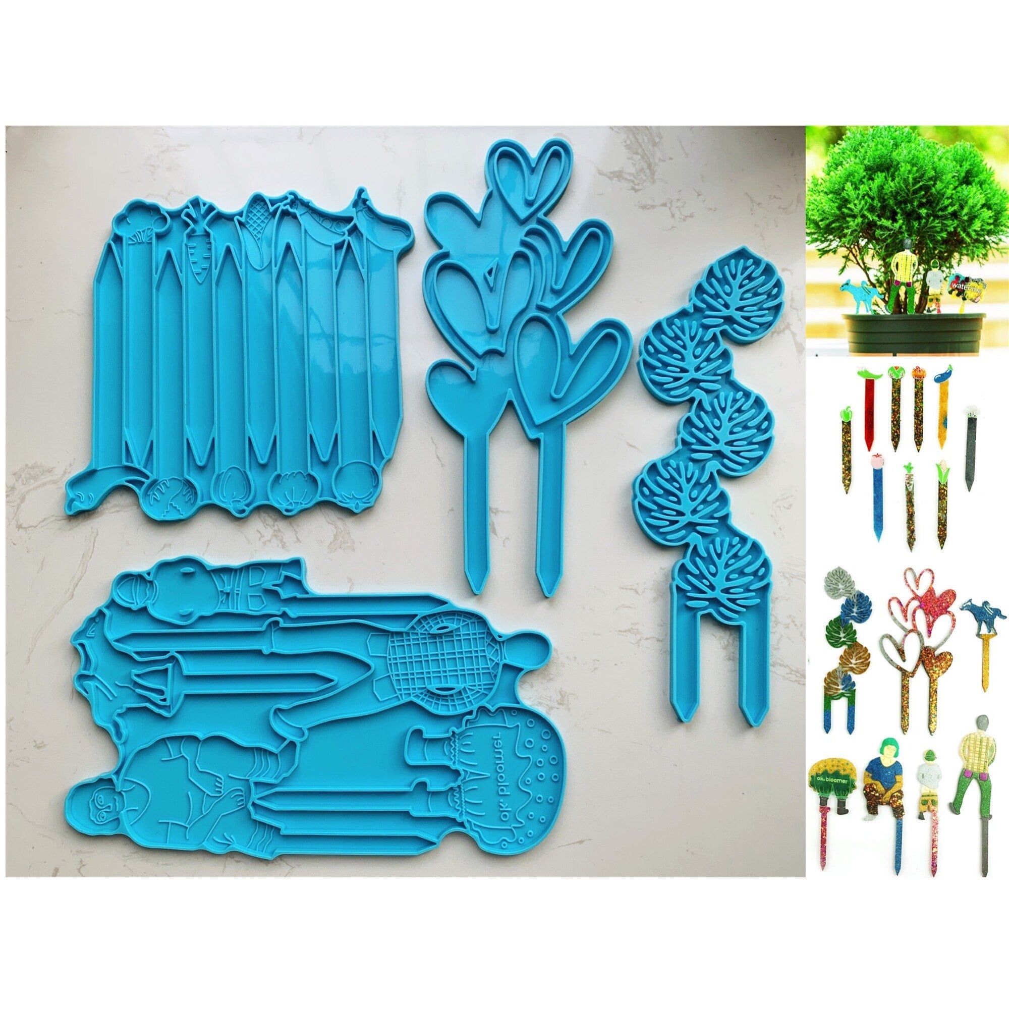 Plant Labels Epoxy Resin Mold, Garden Tags Silicone Molds for Resin  Decorative DIY Epoxy Resin Molds for Garden Labels Seed Potted Herbs  Flowers Marker 