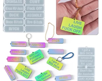 Swear Words Mold,Bad Words,Letter Keychain Silicone Mold For Resin,Cool Mold,Letter Words mold,Resin Dirty Talk Pendant Mold