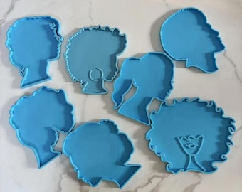 Afro resin coaster mold | Home decor mold | Baking mold