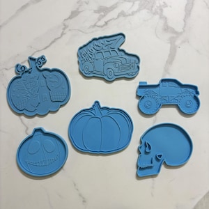 Pumpkin coaster silicone mold set | Round stand mold | Halloween mold | Coaster mold