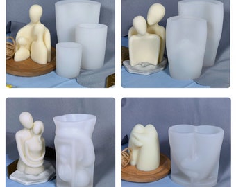 Portrait silicone mold | Lovers Hug body candle mold | Family female male body candle mold | Soap mold