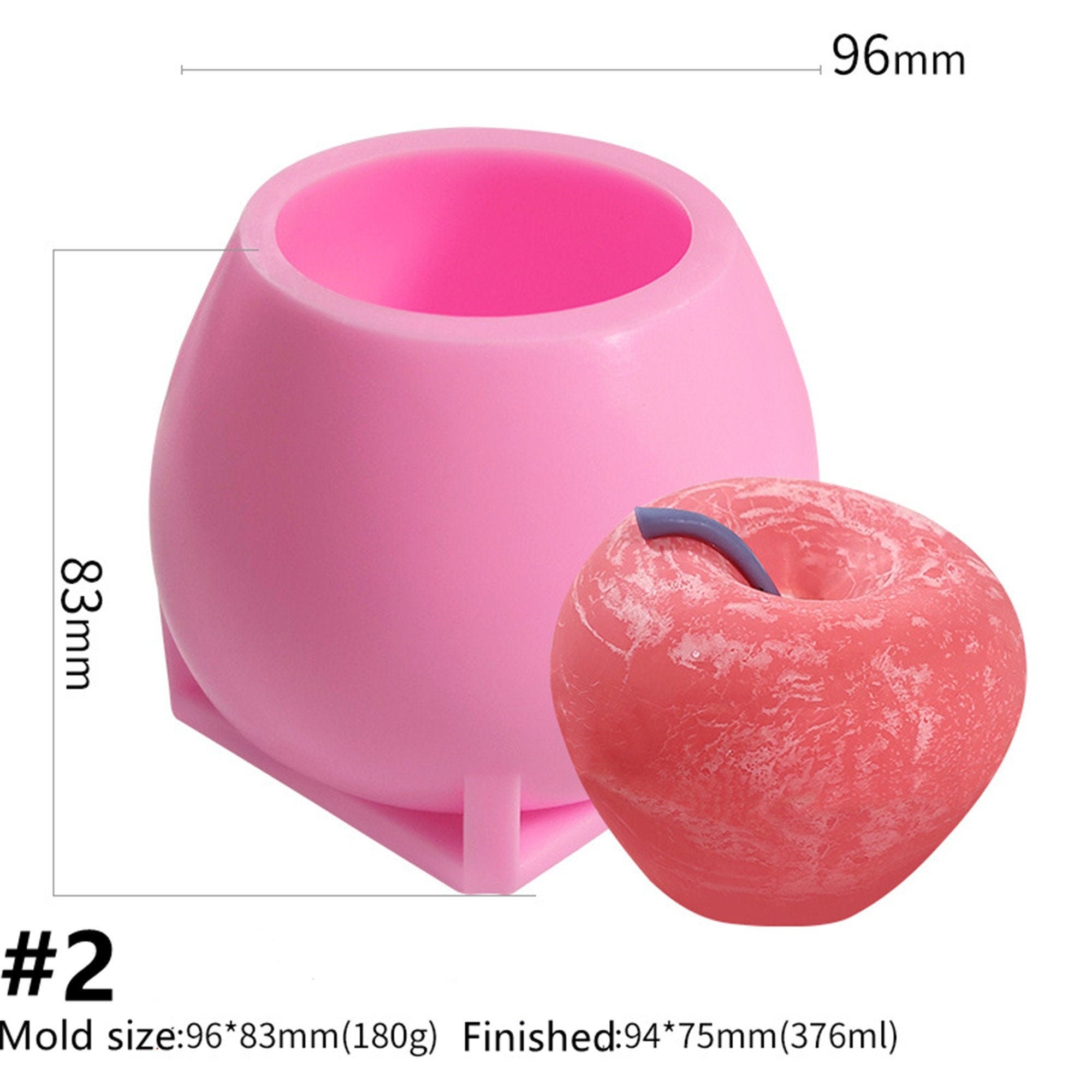 RESINWORLD 3D-Apfel Silikonform – Für Harz, Seife, Kerzen & Mehr, Ca. 8,4 X 8,9 Cm