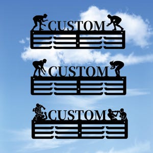 Custom Wrestling Medal Holder, Personalized Name of Wrestler Medal Hanger, Wrestling Medal Display Awards Sign