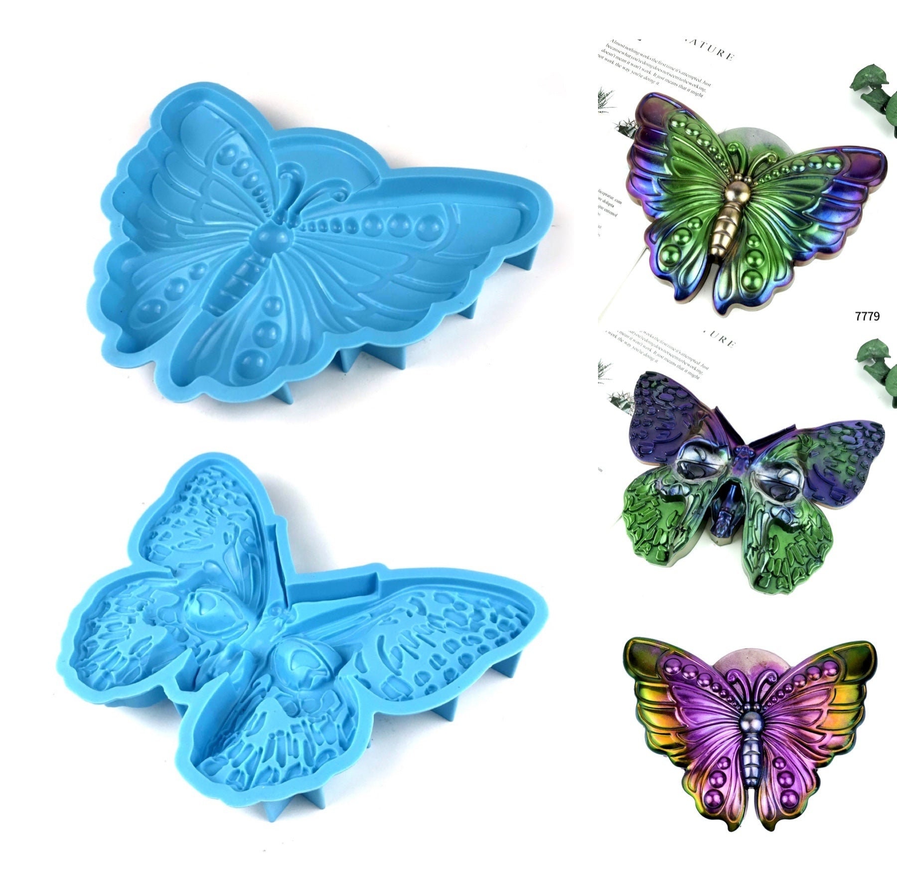 Butterfly Wings Silicone Mold 3 Sizes for Plaster Clay Polymer