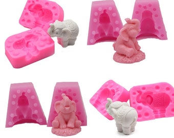 3D Elephant Silicone Mold For Fondant Chocolate Mousse Cake Decoration Soap Candle Plaster DIY