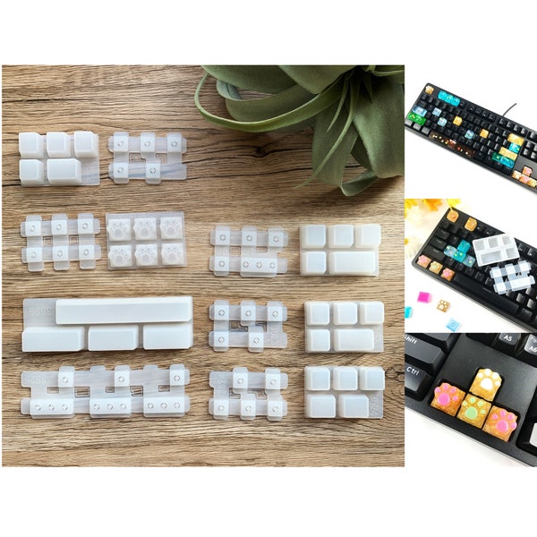 12 pièces | Moule en silicone pour capuchon de clavier mécanique | Moule de clavier fait main | Moule époxy de miroir de couverture de clavier