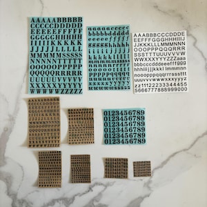 Pegatinas pequeñas con 26 letras del alfabeto / Pegatinas negras con letras
