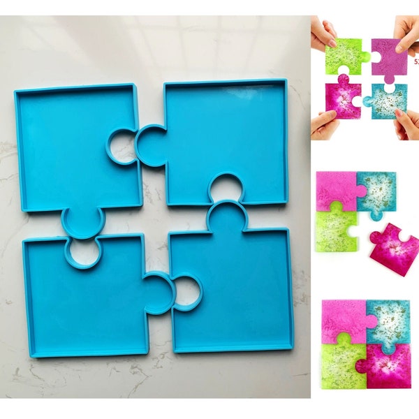 Puzzle piece coaster mold | Epoxy resin mould | Cup mat mold