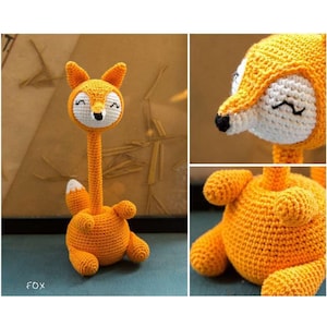 動物のキツネのペン トッパーのかぎ針編みパターン - 動物人形の鉛筆 - PDF デジタル ダウンロード