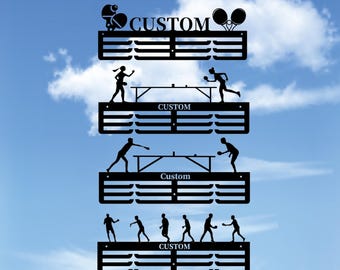 Custom Table Tennis Medal Holder, Custom Table Tennis Player Names, Color Medal Rack Medals & Ribbons, Triathlon Medal Display Award Display