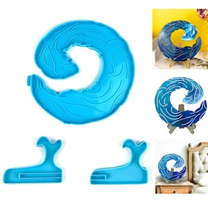 Ocean wave decoration mold | Round shiny silicone mold | Home decor mold | Resin art craft