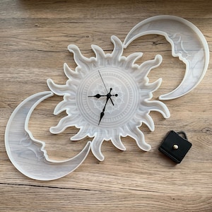 Mirror Mold | Sun Clock Resin Mold | Moon Wall Mirror Resin Art Crafts
