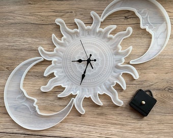 Mirror Mold | Sun Clock Resin Mold | Moon Wall Mirror Resin Art Crafts
