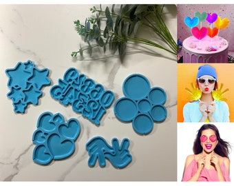 Star, heart, number, hand lollipop silicone mold | Chocolate mold | Candy mould | Keychain mold