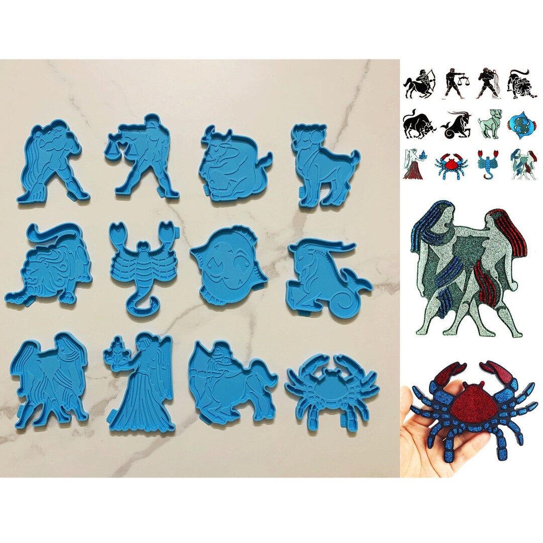 Zodiac Silicone Mold Shiny Coaster Mold for Resin Baking Molds Etsy