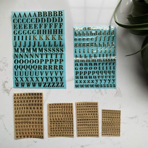 Pegatina pequeña de 26 letras del alfabeto / pegatinas de letras doradas