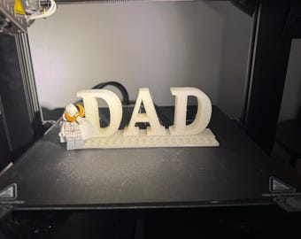 Letrero/Decoración de escritorio con la palabra "PAPÁ" impresa en 3D, regalo para el Día del Padre.