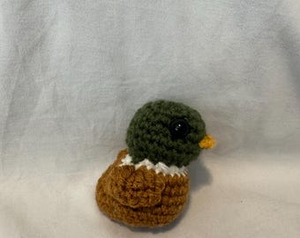 Crocheted Mallard Duck Plush | Desk Decor, Nature Fan Gift
