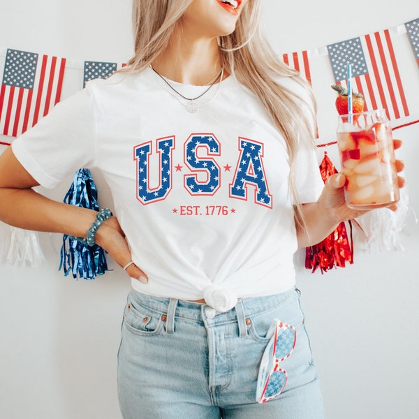 Womens Shirts - USA Shirt, Fourth of July Shirt, 4th of July, Independence Day, Gift for Her, Patriotic, Olympics, United States Shirt