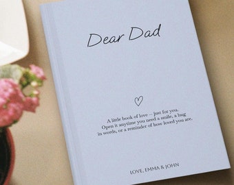 Read This When You Need a Smile – Personalized Journal for Dad from Children, Custom Memory Notebook, Thoughtful Father's Day Gift Idea