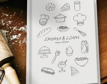 Personalized Couple Recipe Book | Custom Cookbook Binder | Name Cooking Journal | Family Recipes Book | Custom Couples Gift, Valentine’s Day
