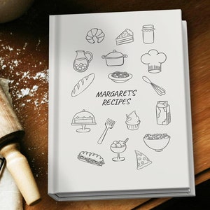Personalized Recipe Book Gift, Custom Family Cookbook, Name Cooking Journal, Custom Recipe Notebook, Kitchen Gift for Mom, Grandma, Couples