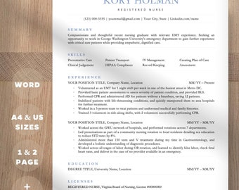 Registered Nurse ATS Friendly CV Simple Resume Template in Word 2025 | Professional One Column + Cover Letter + References | US Letter + A4