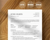 ATS-Friendly Resume Template | Word, Google Docs | Simple Professional Minimalistic Modern | 1 and 2 Page Resume, Cover Letter, References