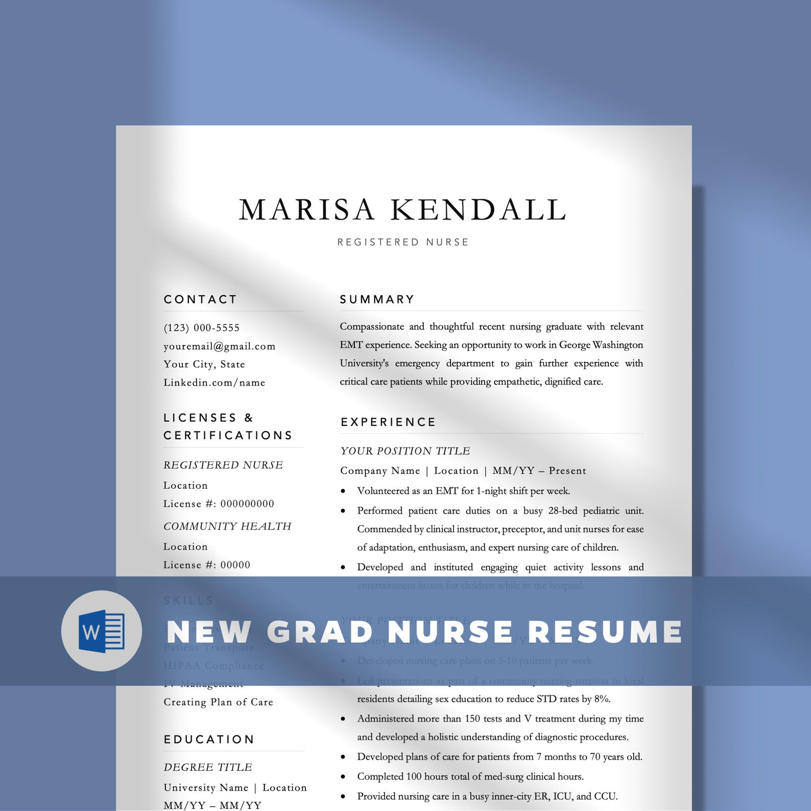 New Grad Nurse Resume Template - Il 1588xN.4242871374 K44w 